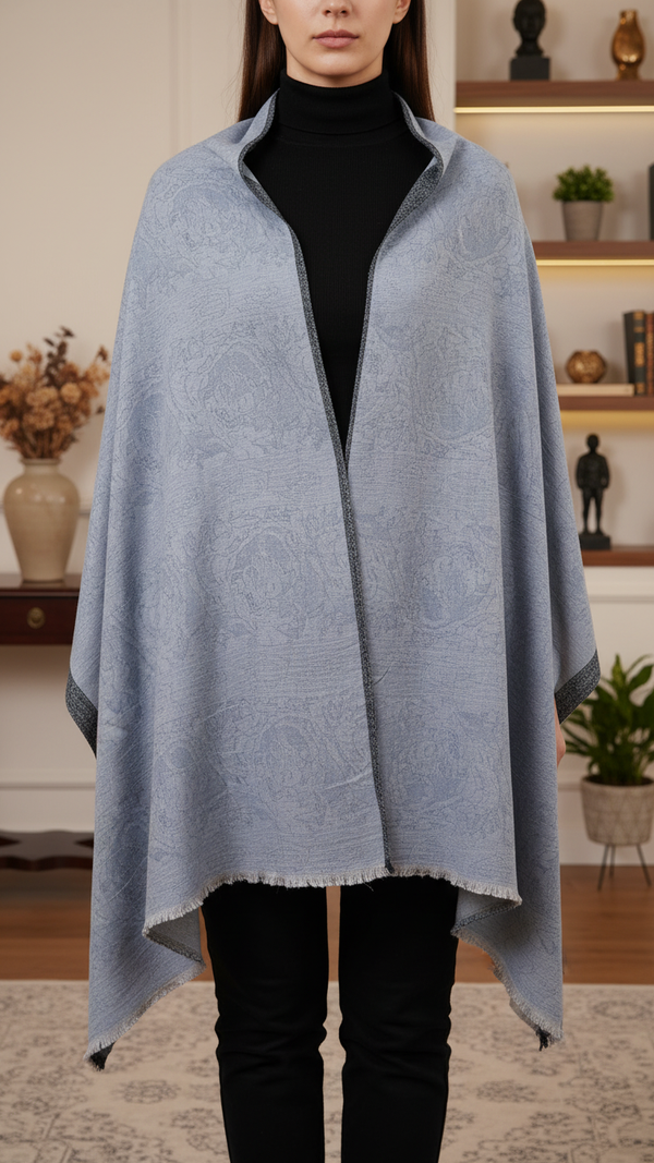 Grey Winter Cape Shawl PW5931