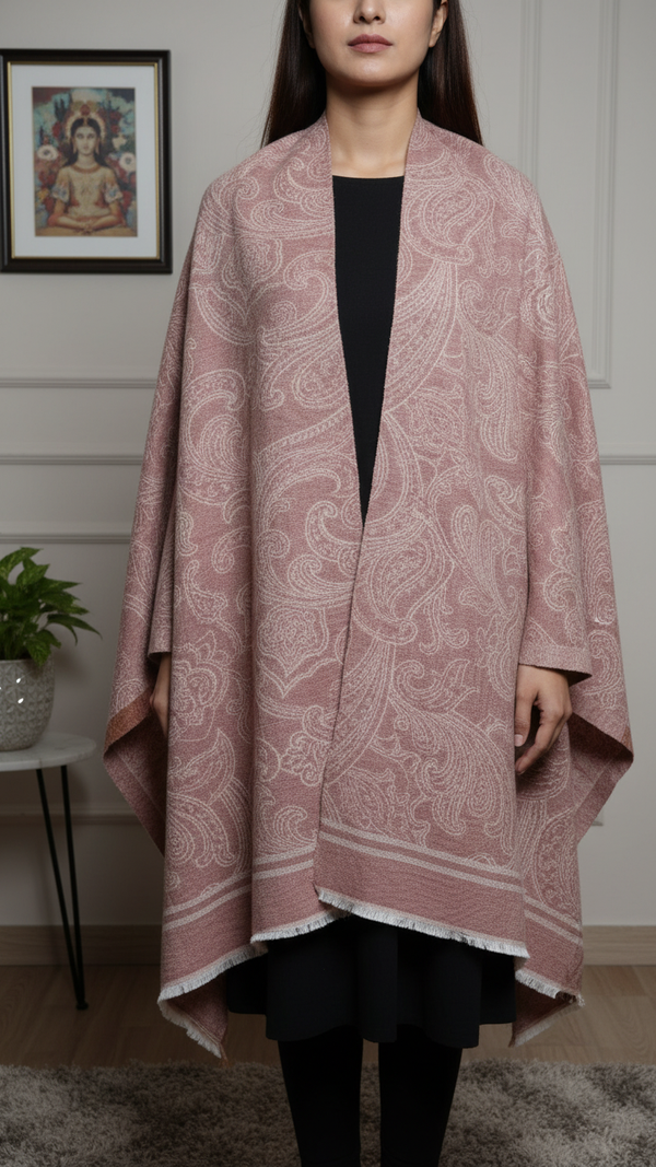 Pink Winter Cape Shawl PW5931