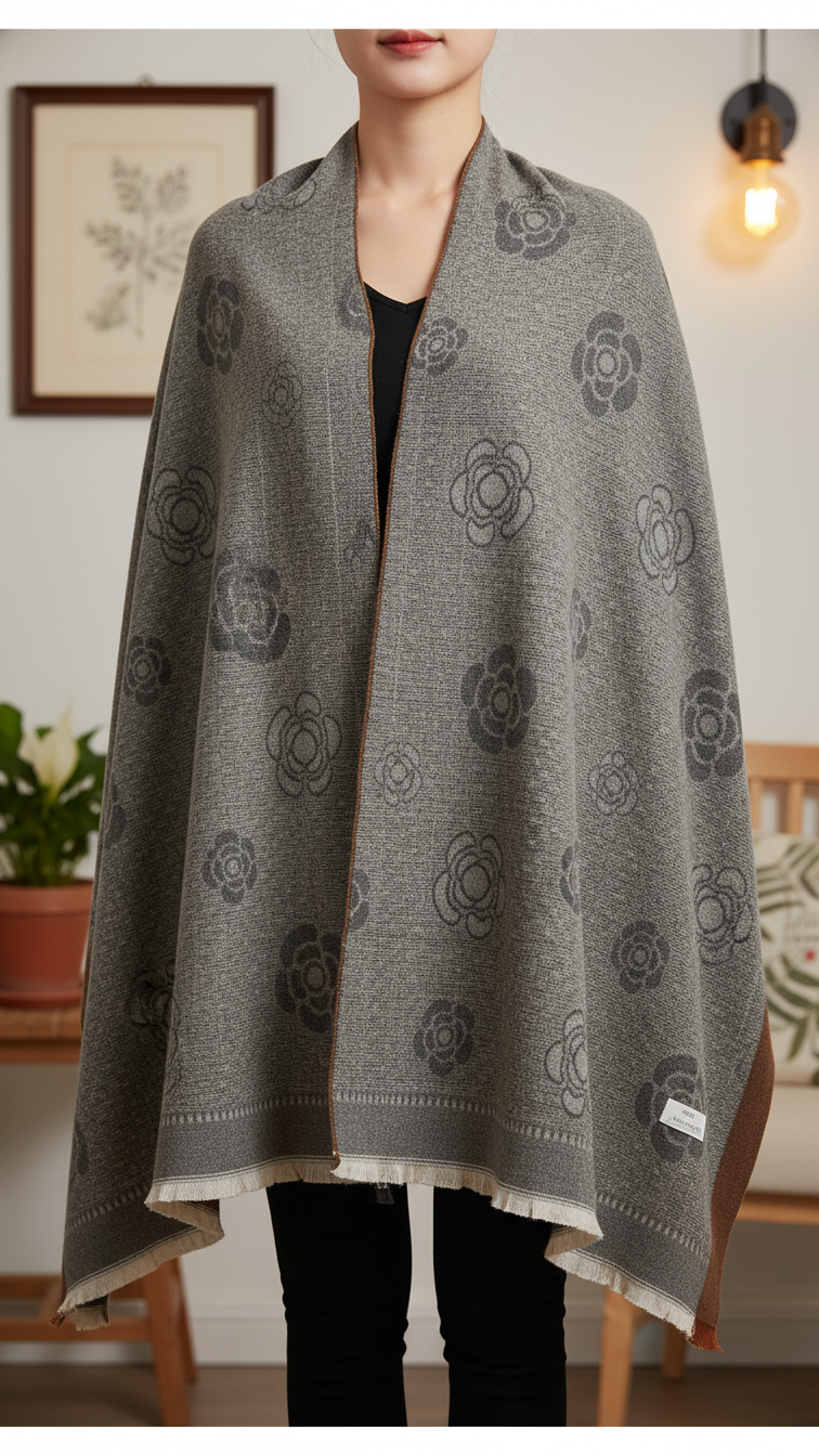 Green Winter Cape Shawl PW5932