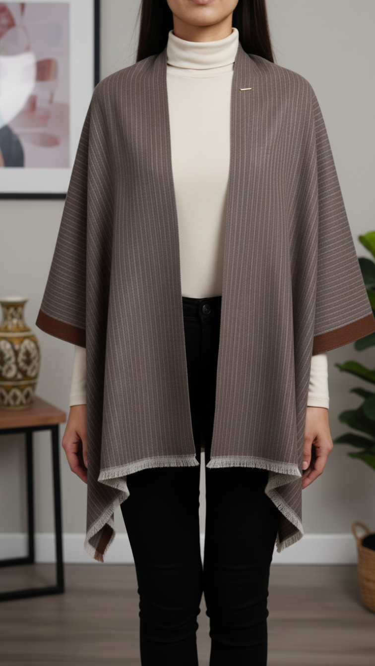 Black Winter Cape Shawl PW5933