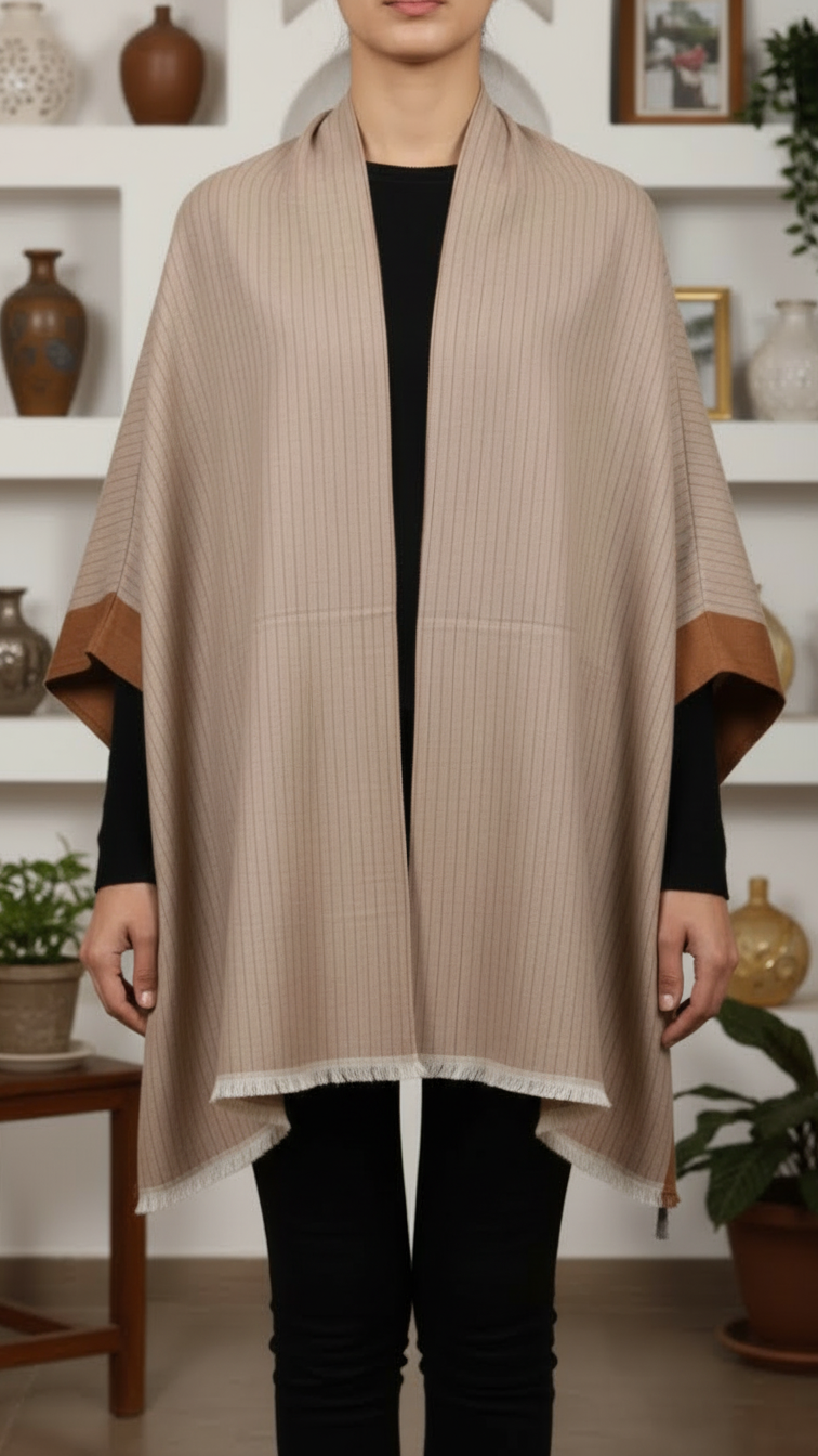 Brown Winter Cape Shawl PW5933