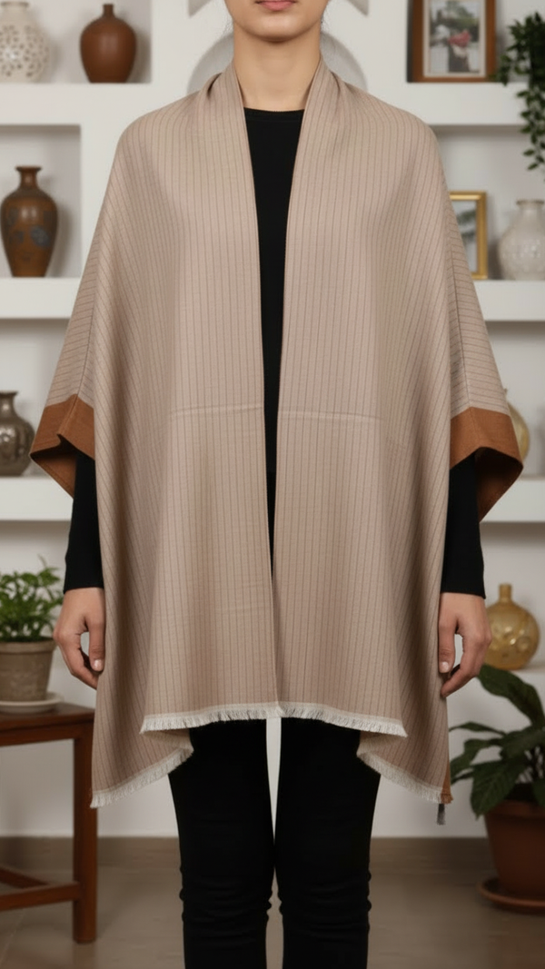 Brown Winter Cape Shawl PW5933