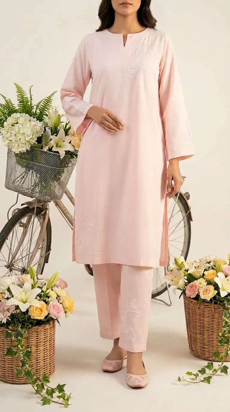 2 PC Embellished Grip Silk Suit PW600018