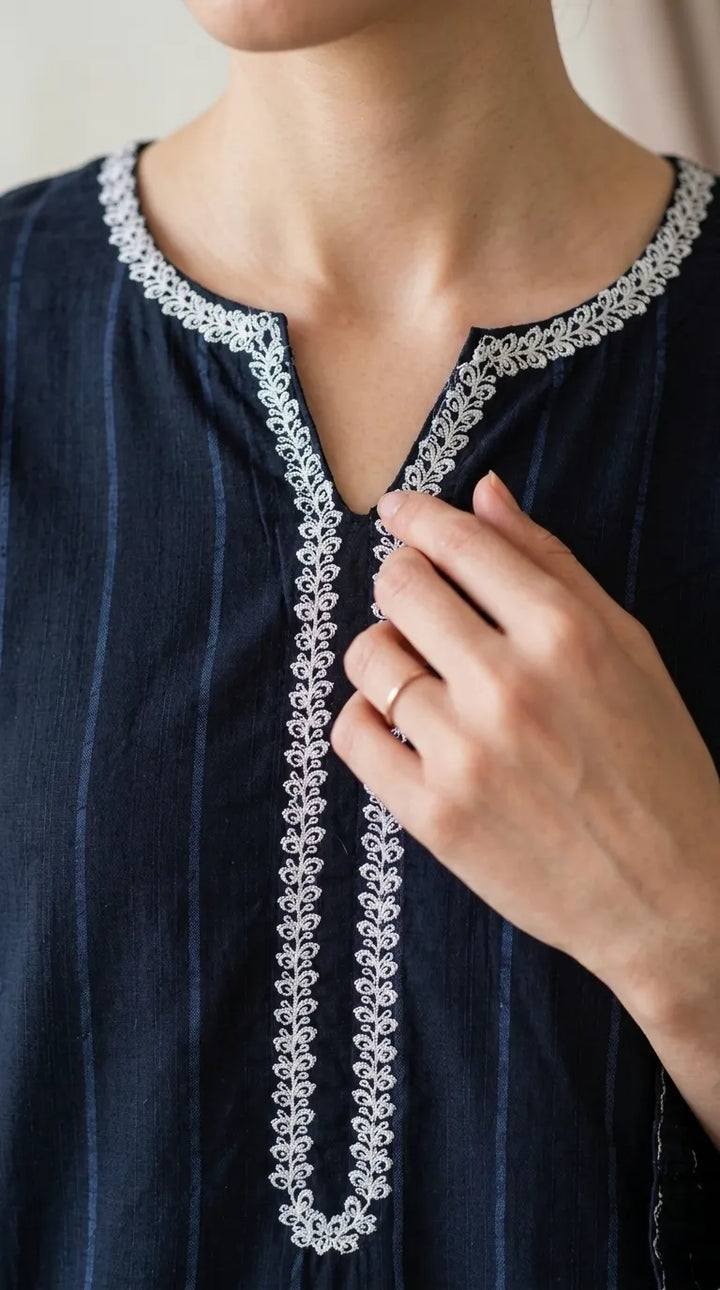 2 PC Embellished Cambric Stitched Suit PW600201