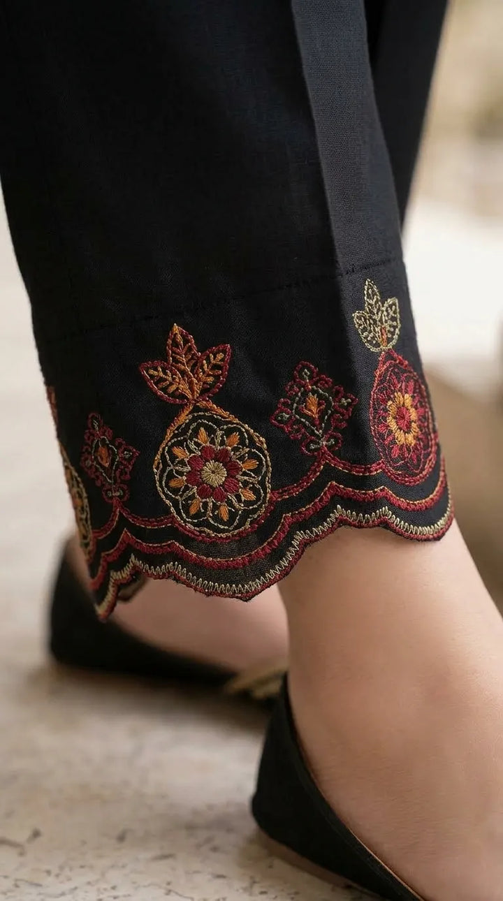 3 PC Embellished Cambric Stitched Suit PW601401