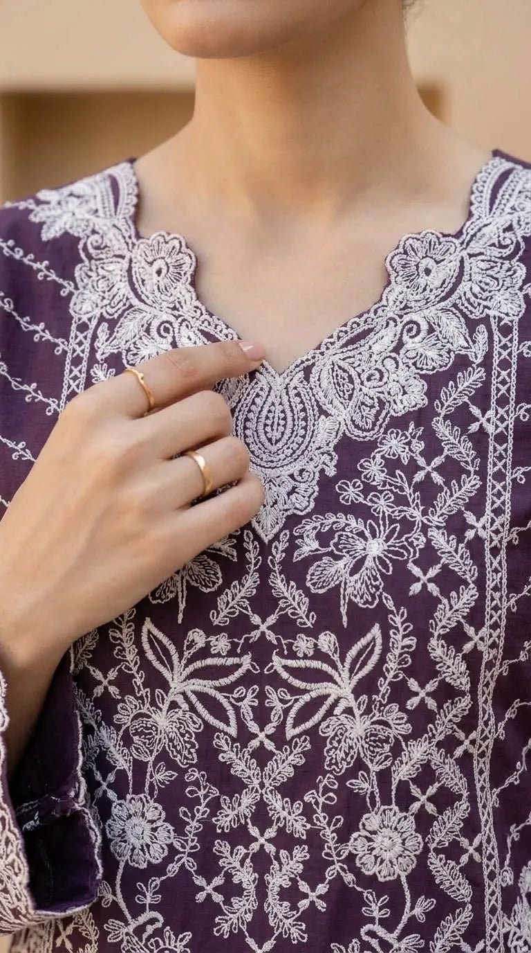3 PC Embellished Khaddar Stitched Suit PW603466