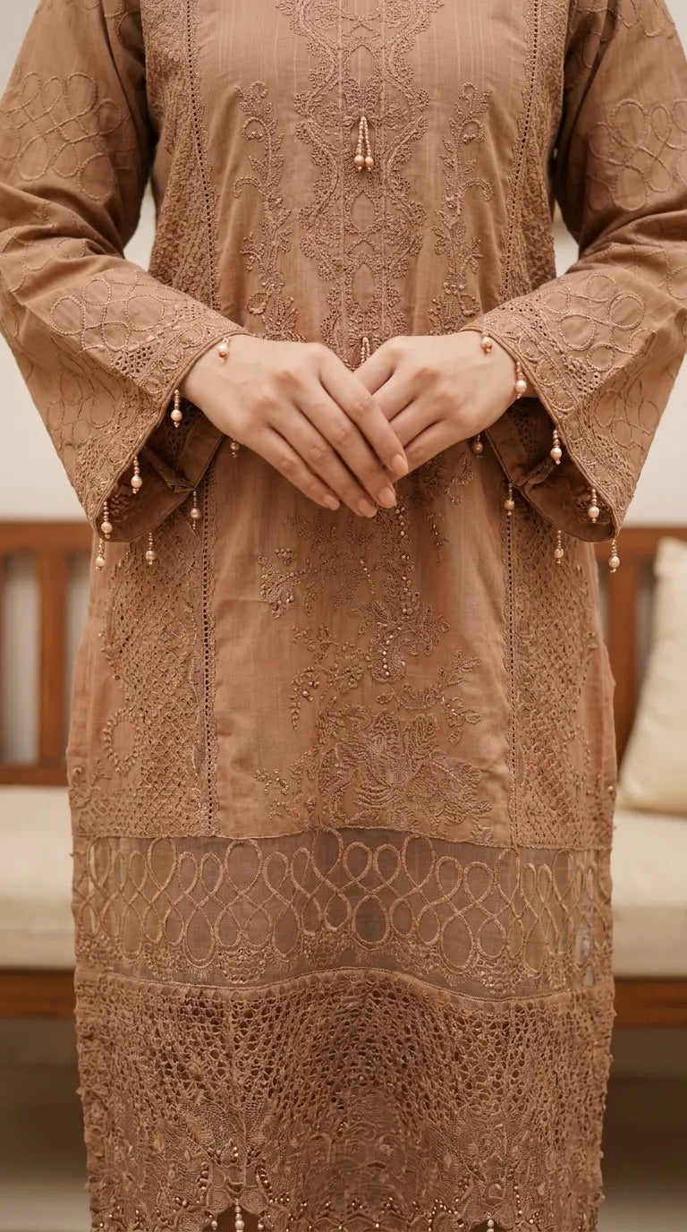 3 PC Embellished Khaddar Suit PW603502
