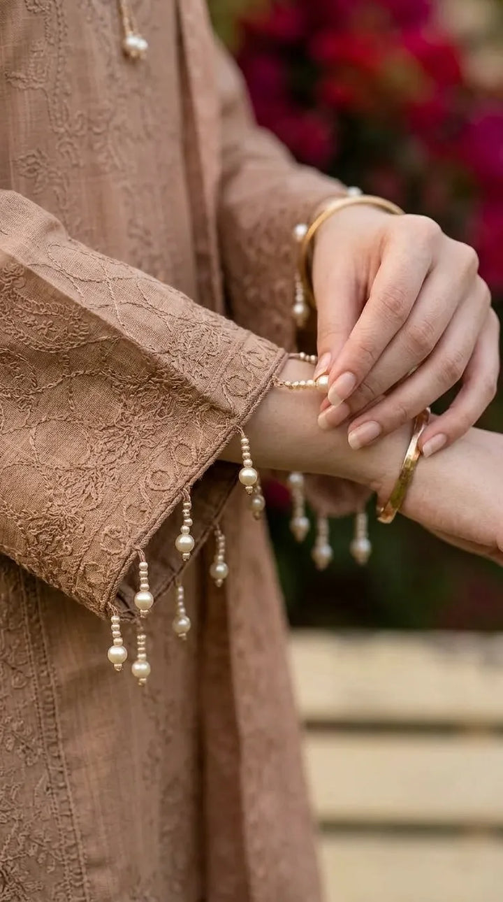 3 PC Embellished Khaddar Stitched Suit PW603502
