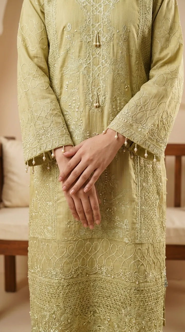 3 PC Embellished Khaddar Suit PW603587