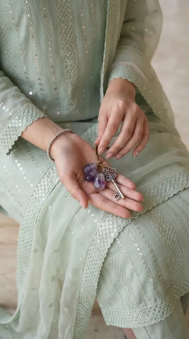 3 PC Embellished Khaddar Stitched Suit PW603611