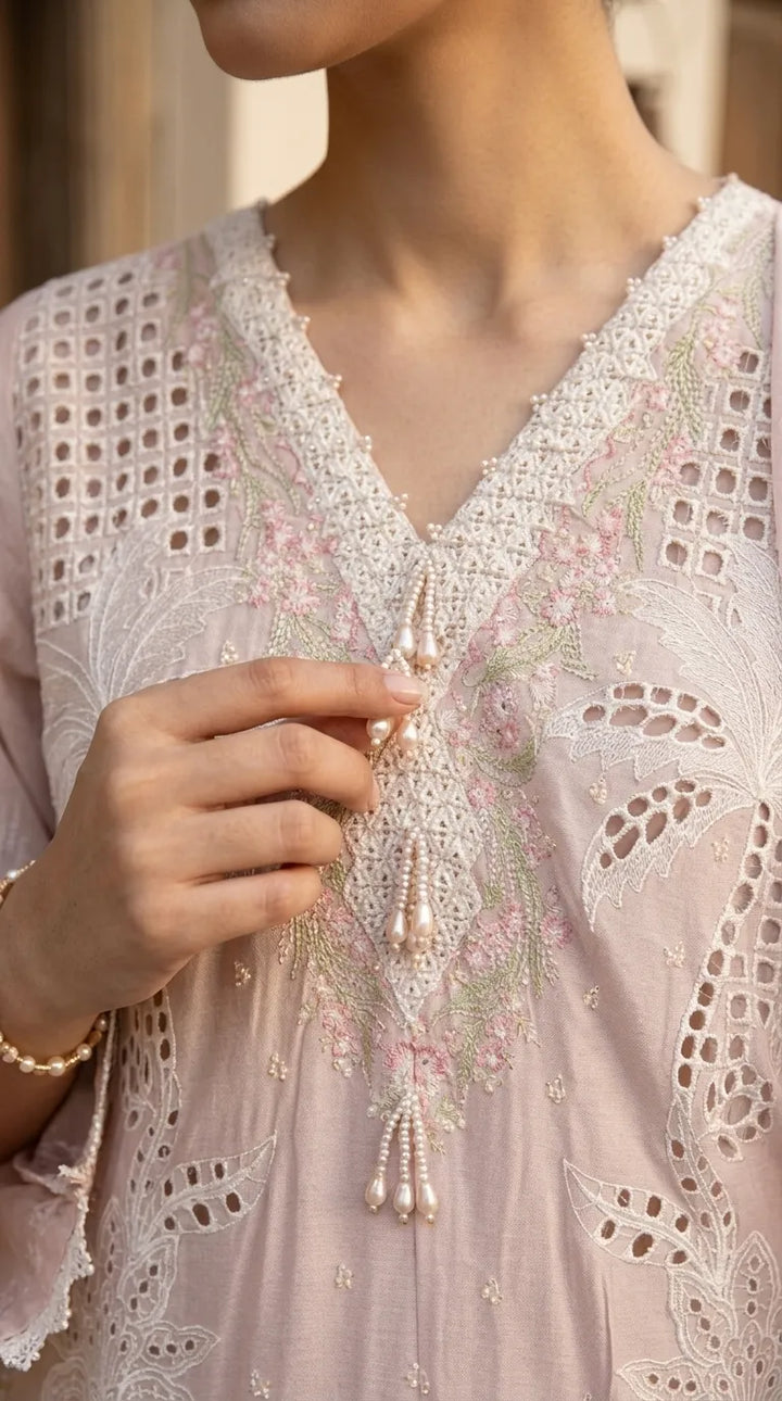 3 PC Embellished Karandi Stitched Suit PW603862