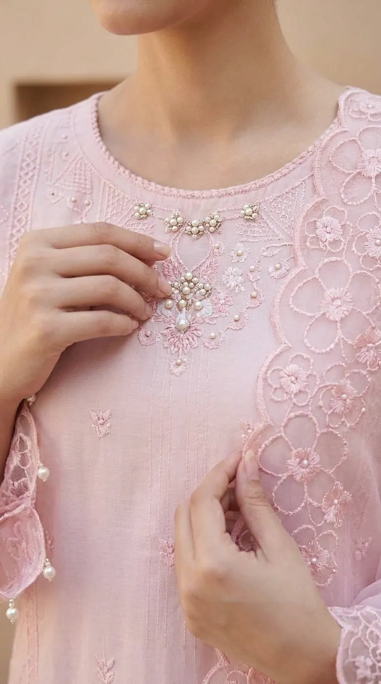 3 PC Embellished Khaddar Stitched Suit PW603918