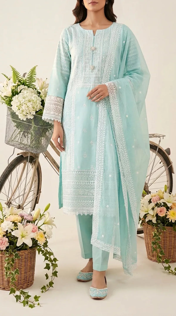 3 PC Embellished Karandi Suit PW604117