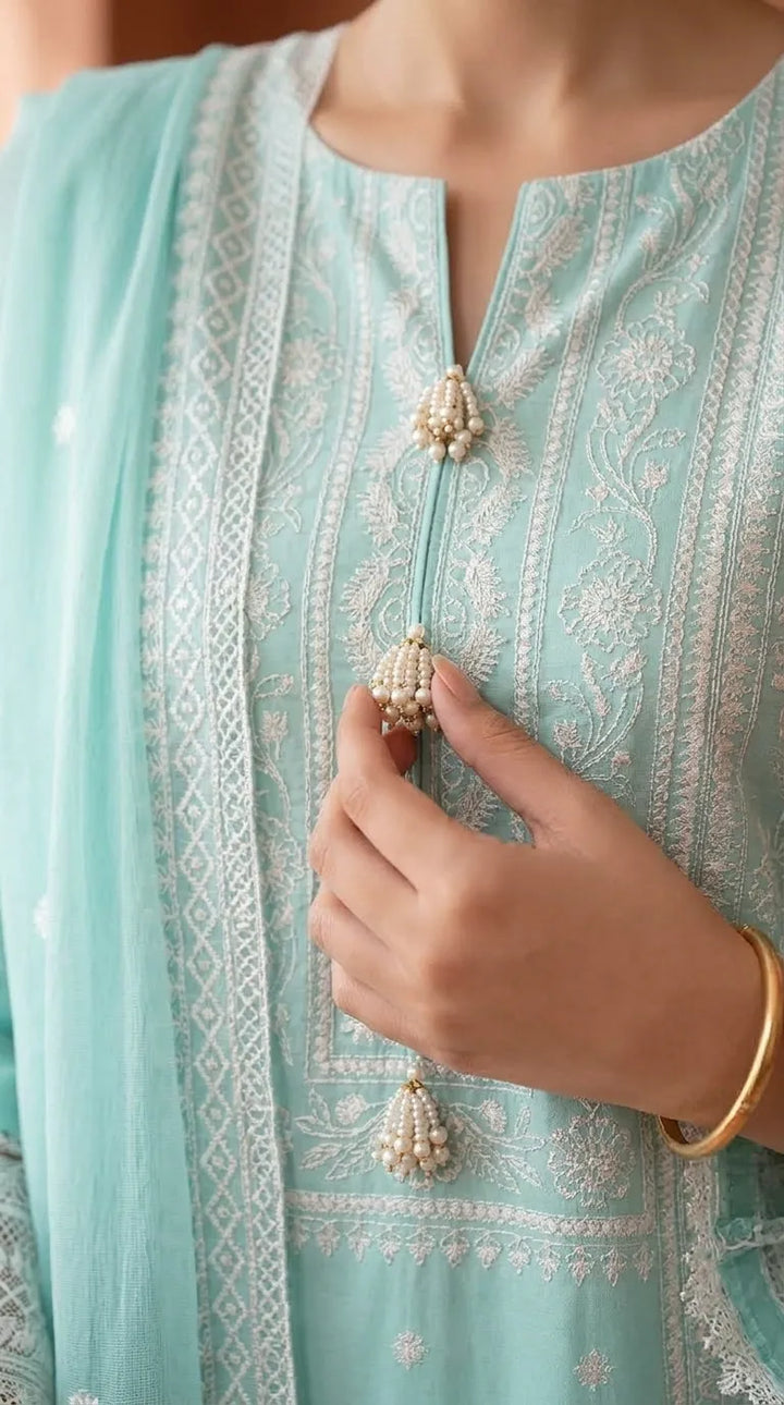 3 PC Embellished Karandi Stitched Suit PW604117