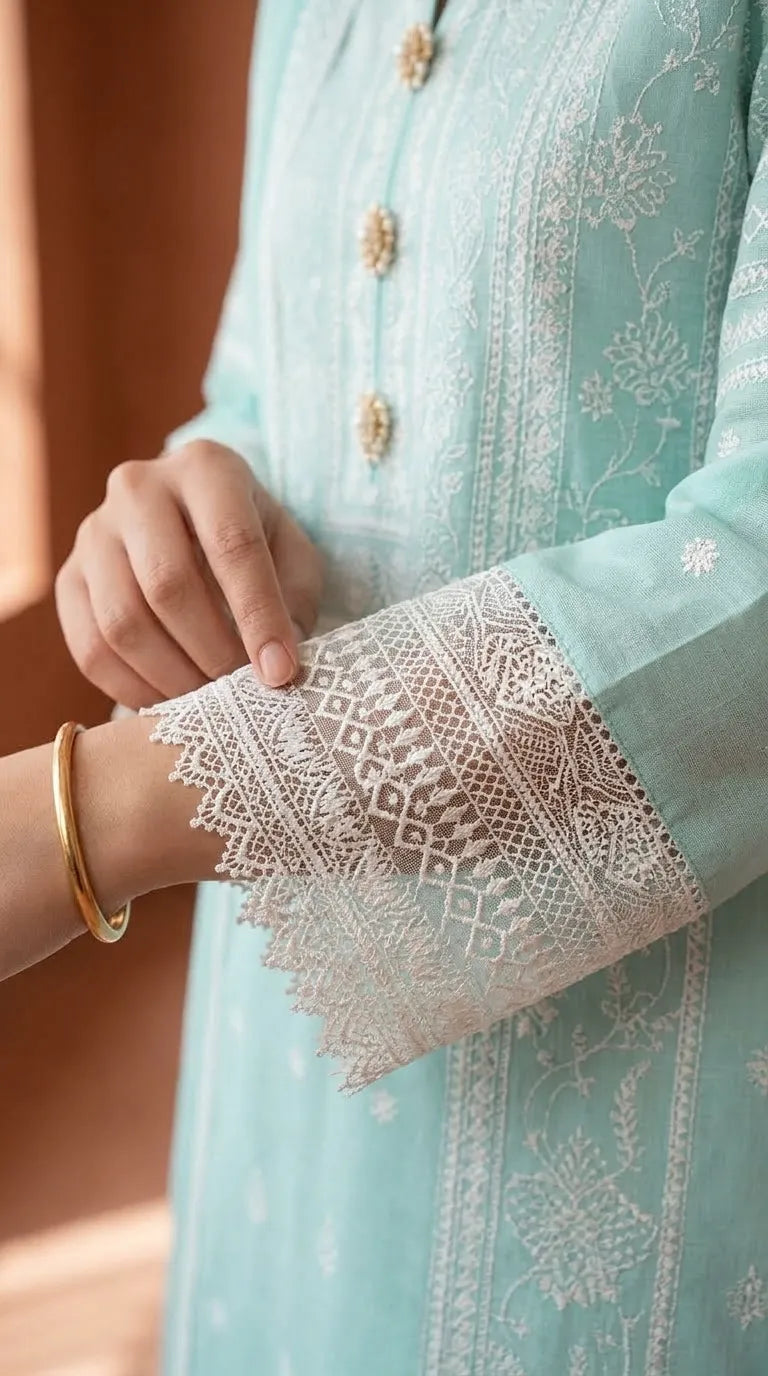 3 PC Embellished Karandi Stitched Suit PW604117