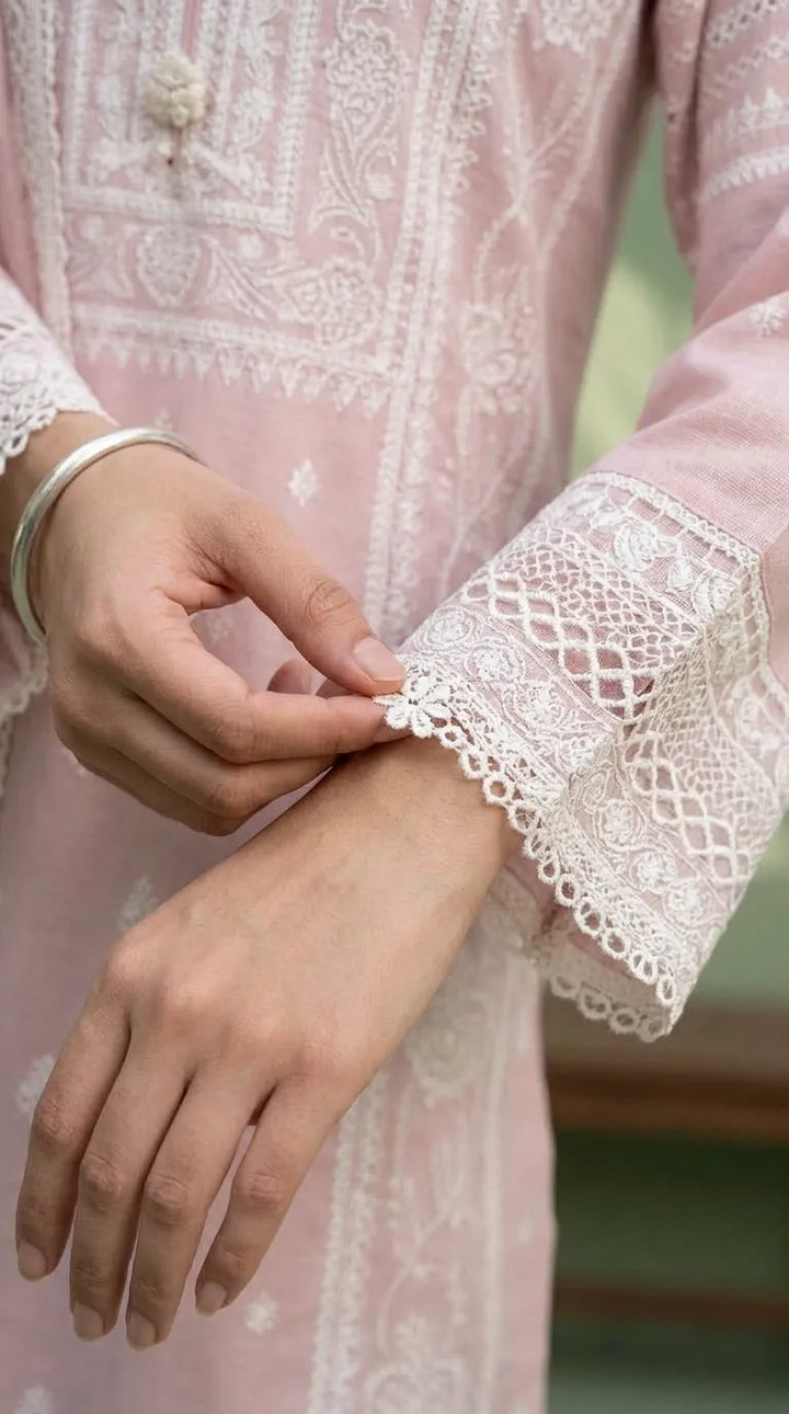 3 PC Embellished Karandi Stitched Suit PW604118