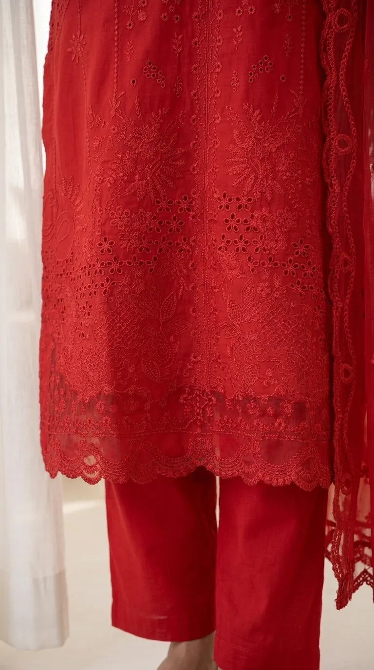 3 PC Embellished Karandi Stitched Suit PW604213