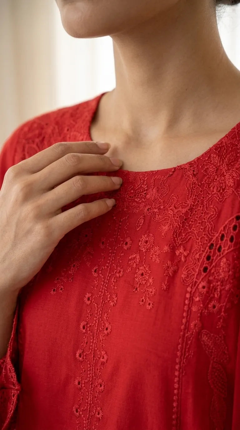 3 PC Embellished Karandi Stitched Suit PW604213