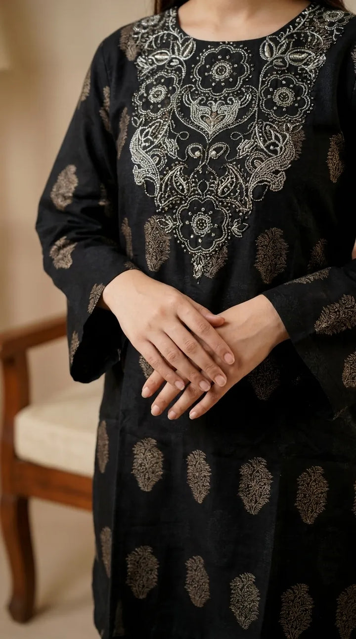 2 PC Embellished Jacquard Suit PW604801