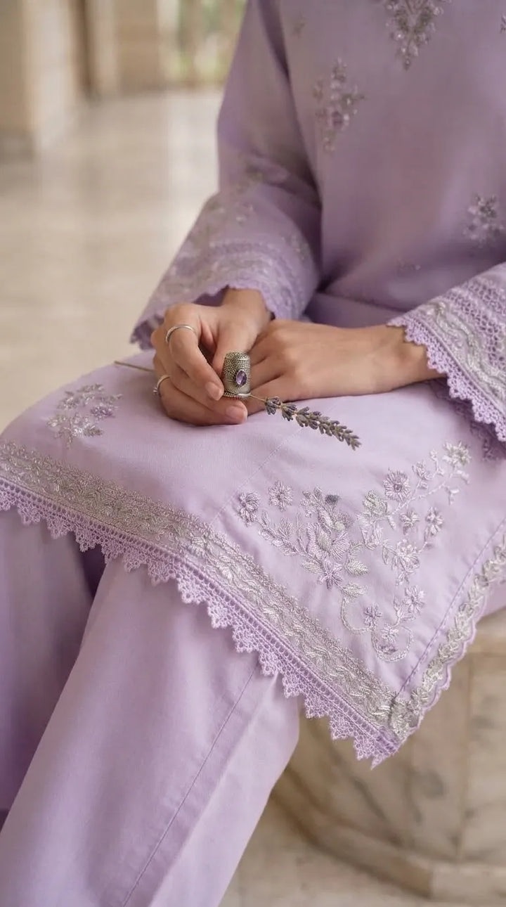 3 PC Embellished Khaddar Stitched Suit PW608343