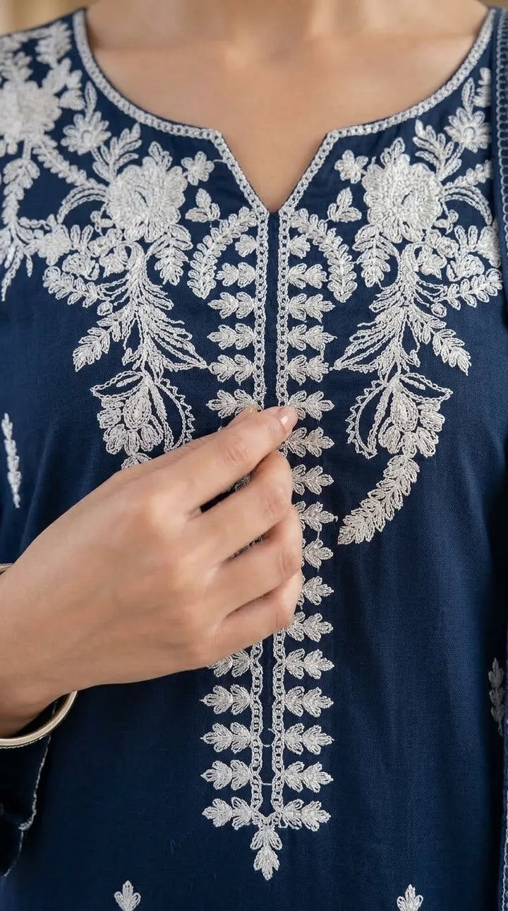 3 PC Embellished Khaddar Stitched Suit PW609648