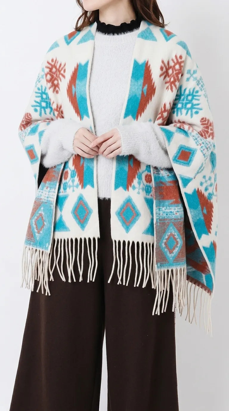Black Acrylic Cape Shawl PW610301