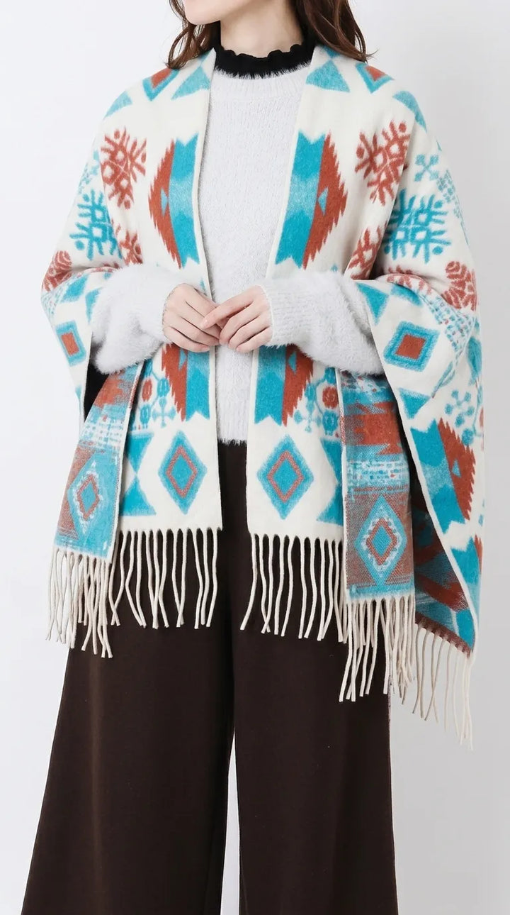 Black Acrylic Cape Shawl PW610301