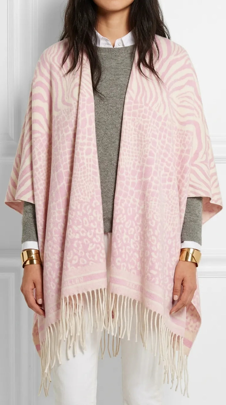 Pink Acrylic Cape Shawl PW611318