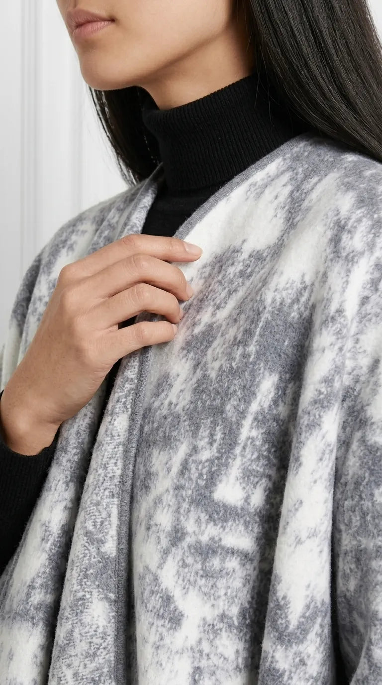 Black Acrylic Cape Shawl PW611501