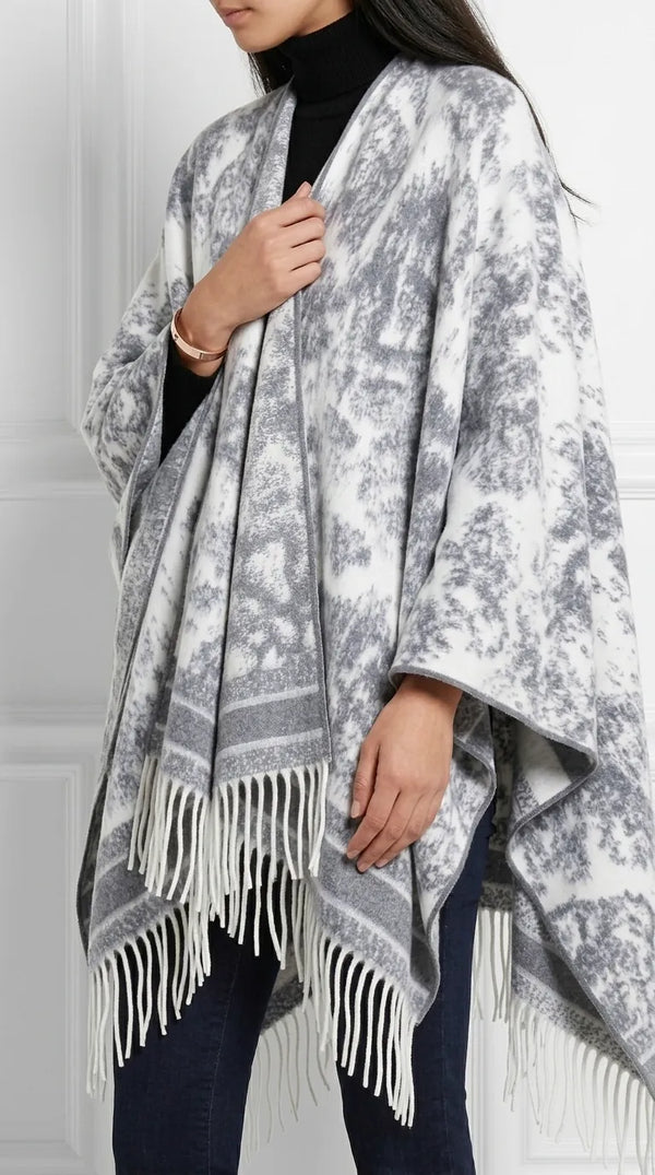 Black Acrylic Cape Shawl PW611501