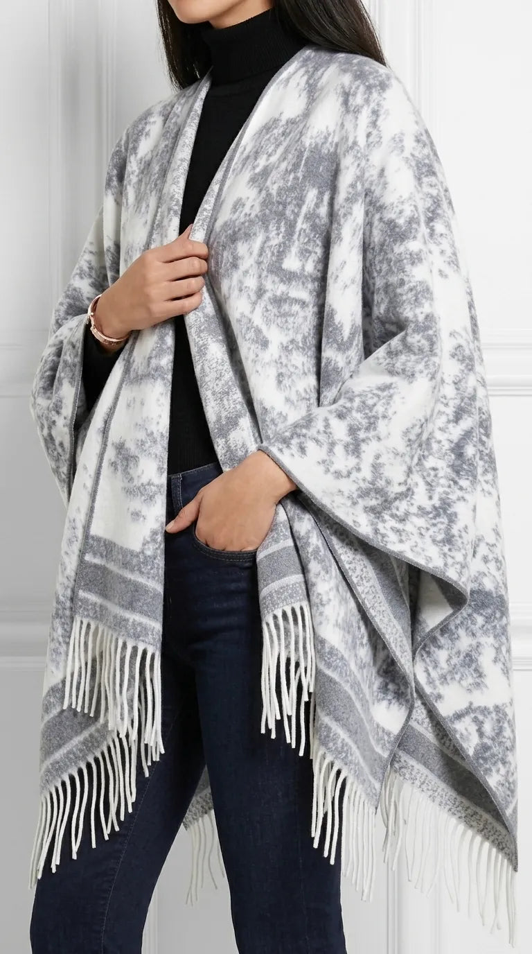 Black Acrylic Cape Shawl PW611501