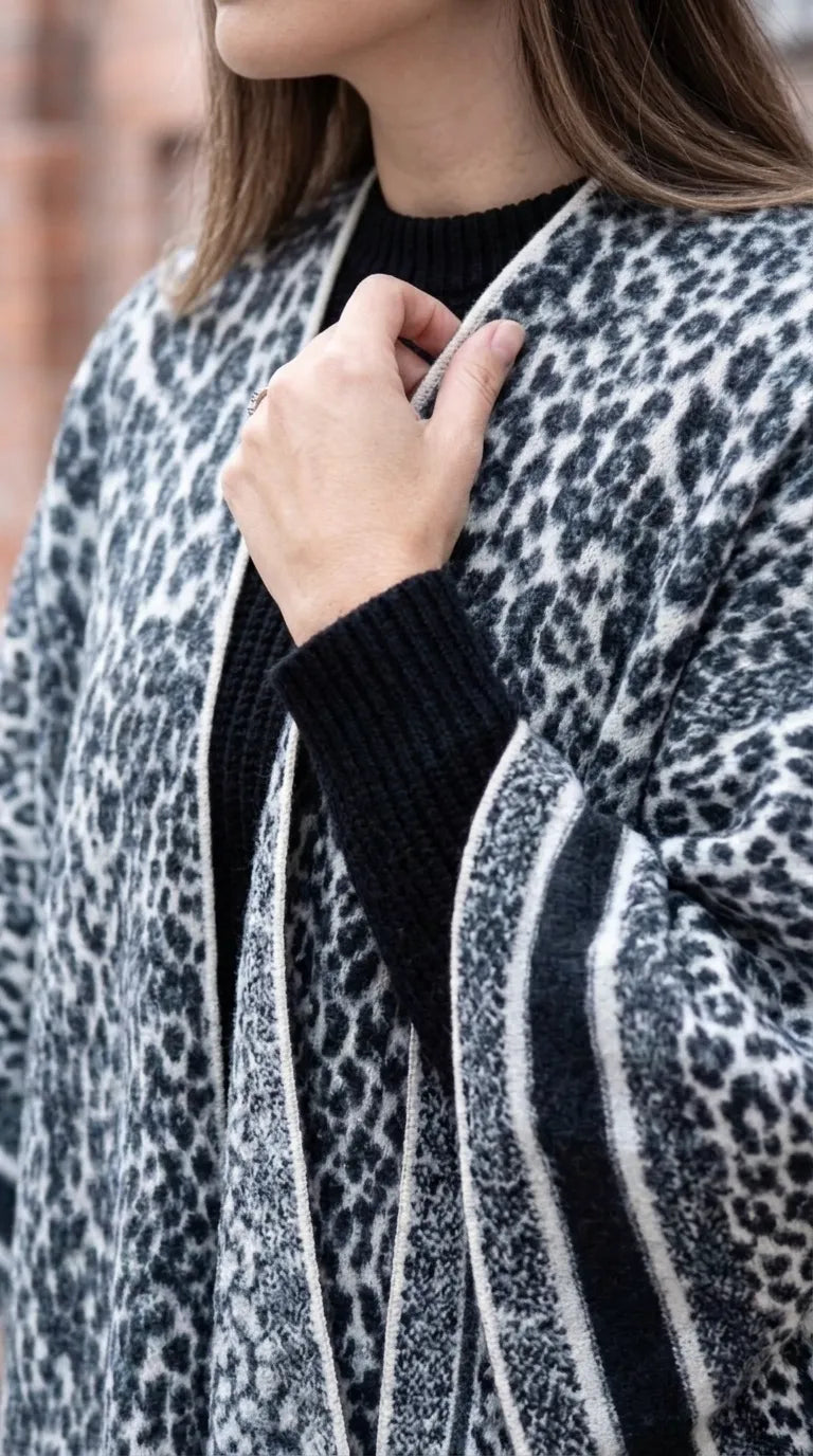 Black Acrylic Cape Shawl PW611601