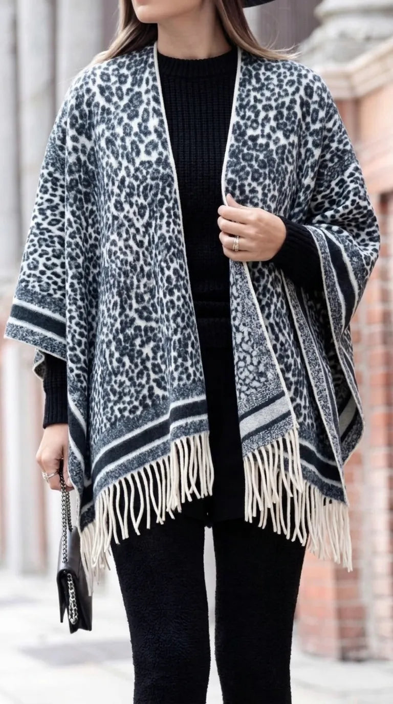 Black Acrylic Cape Shawl PW611601