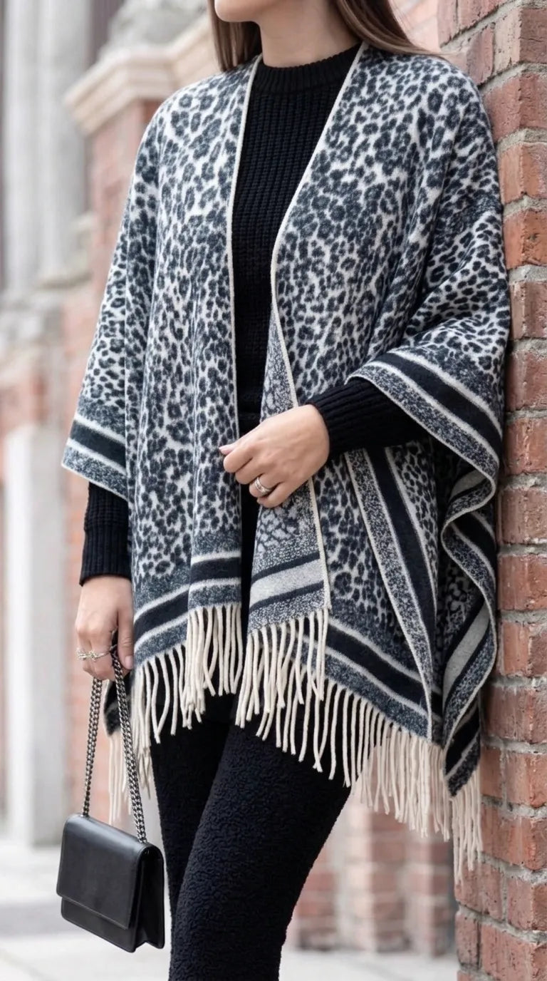 Black Acrylic Cape Shawl PW611601