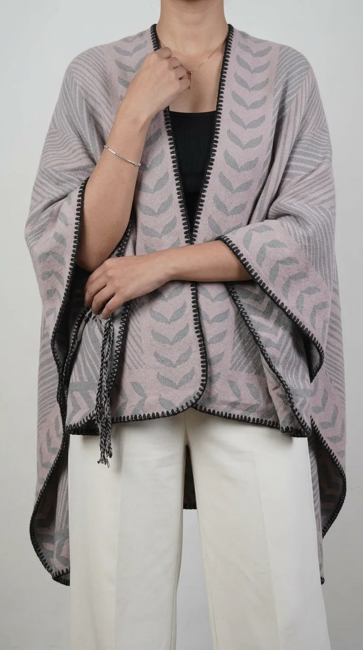 Pink Acrylic Cape Shawl PW611918