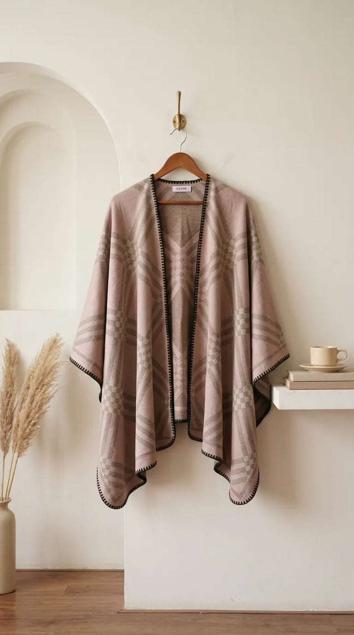 Peach Acrylic Cape Shawl PW612023