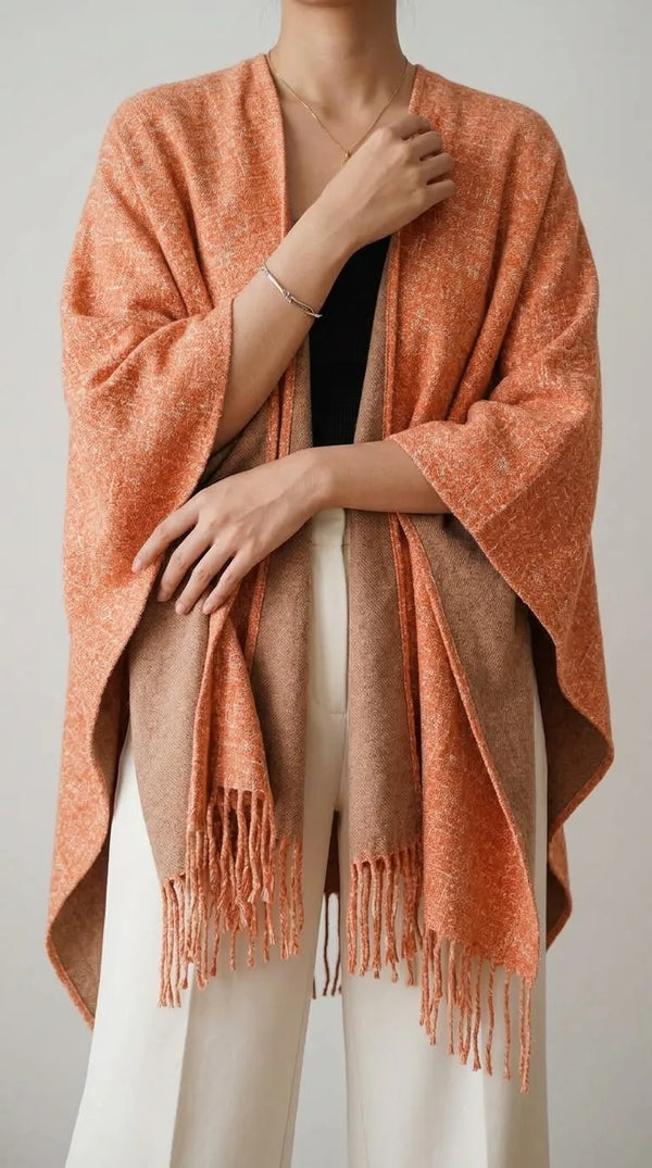 Pink Acrylic Cape Shawl PW612218