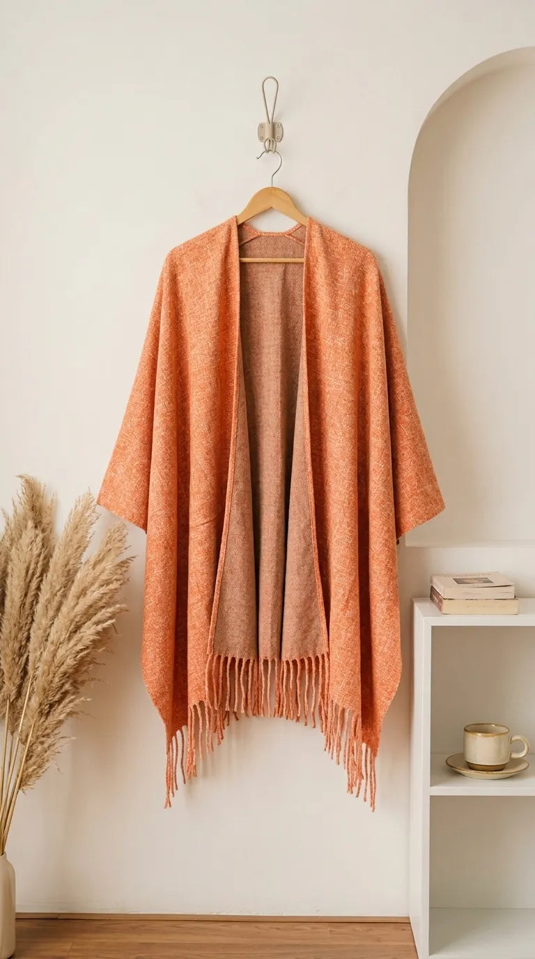 Pink Acrylic Cape Shawl PW612218