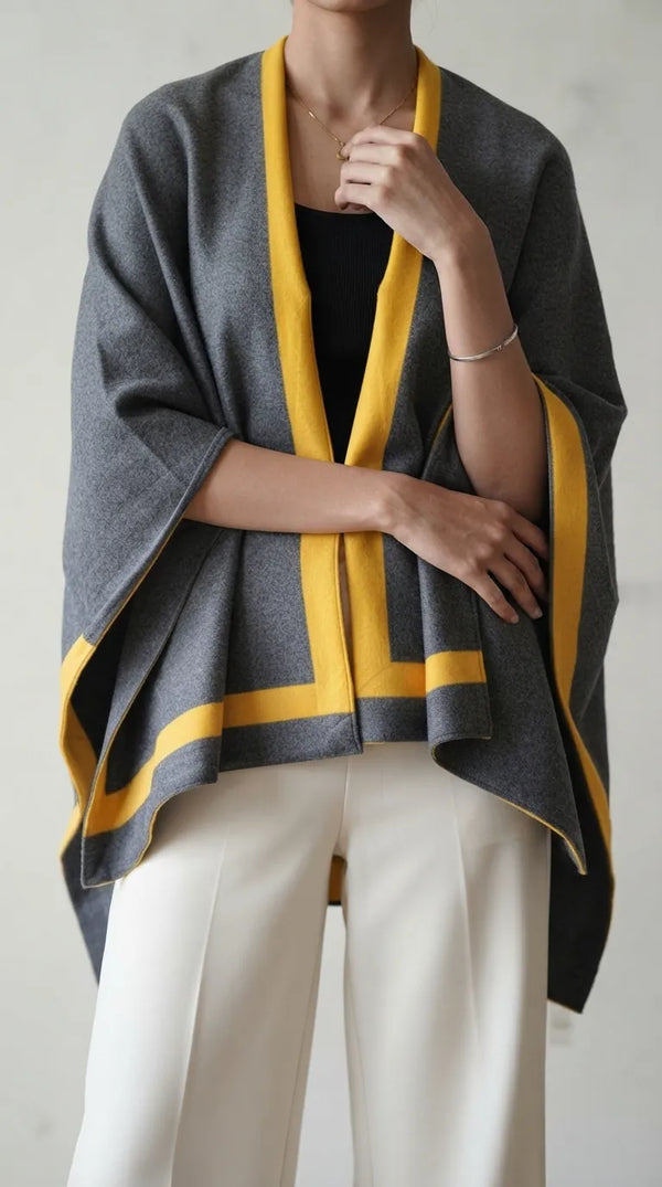 Grey Winter Cape Shawl PW612307