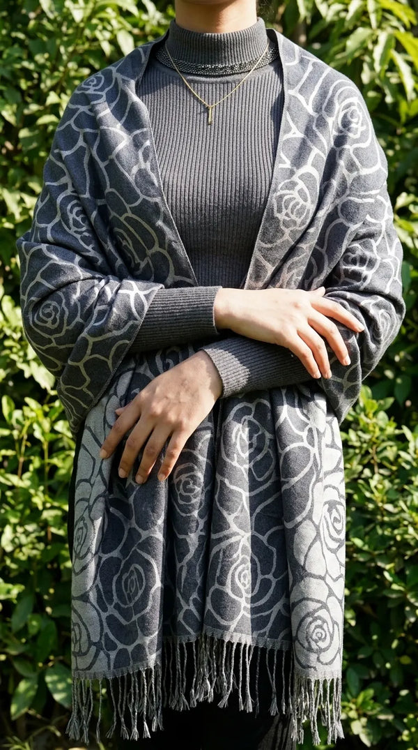 Grey Winter Acrylic Stole PW613807