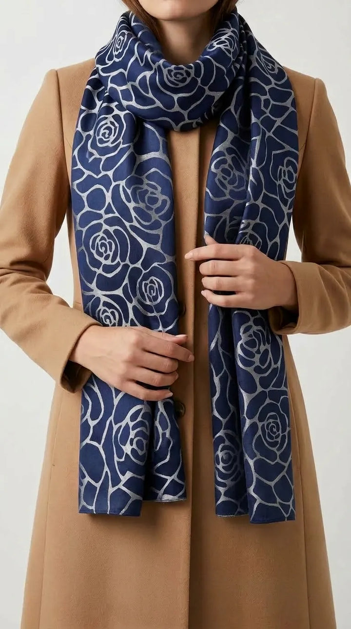 Navy Winter Acrylic Stole PW613848