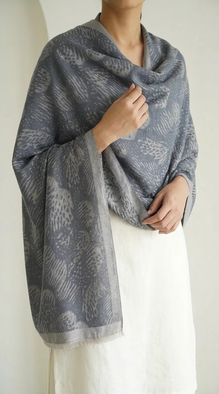 Grey Winter Acrylic Stole PW613907