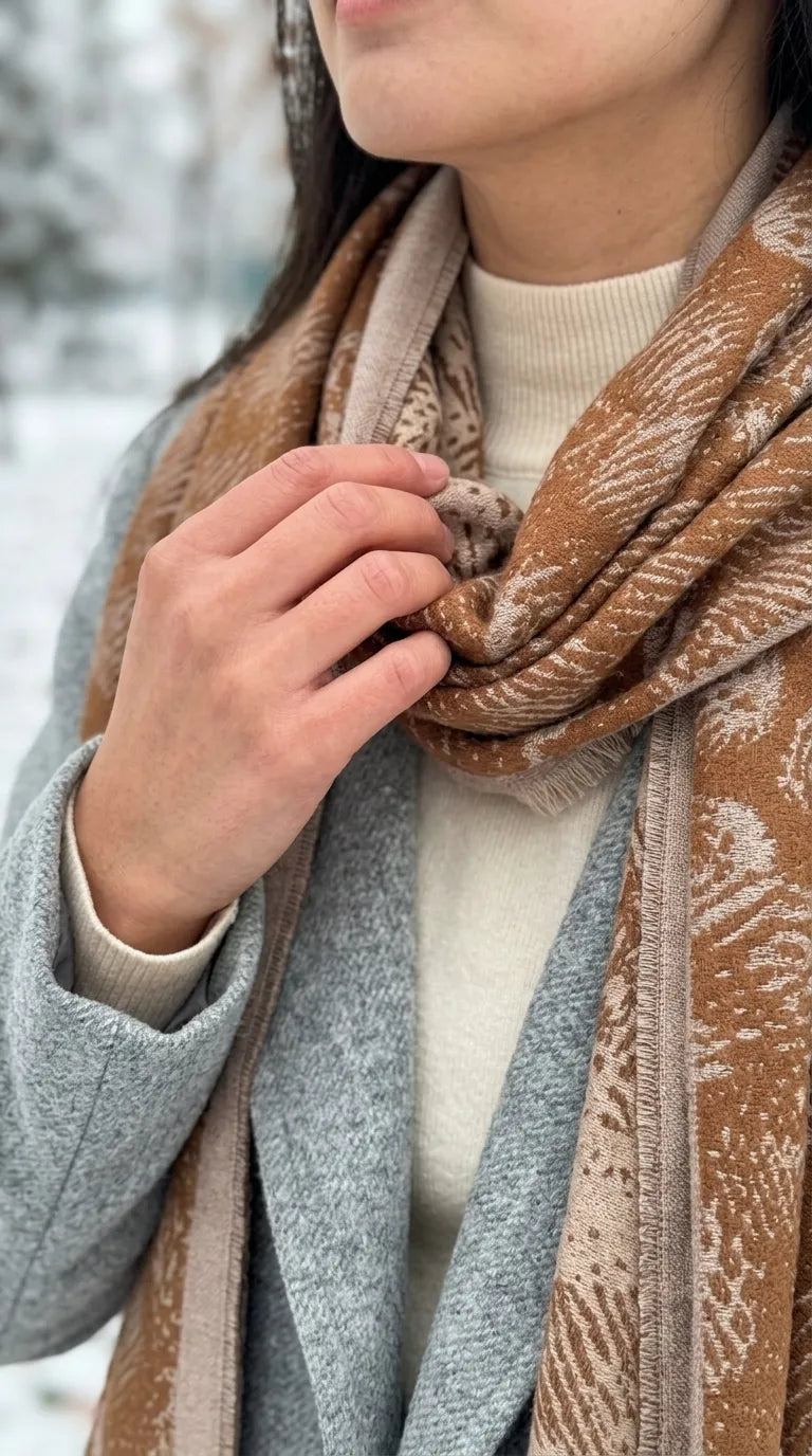 Olive Winter Acrylic Stole PW613940