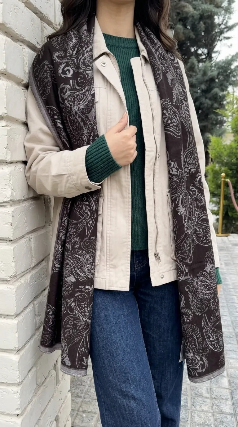 Brown Winter Acrylic Stole PW614002