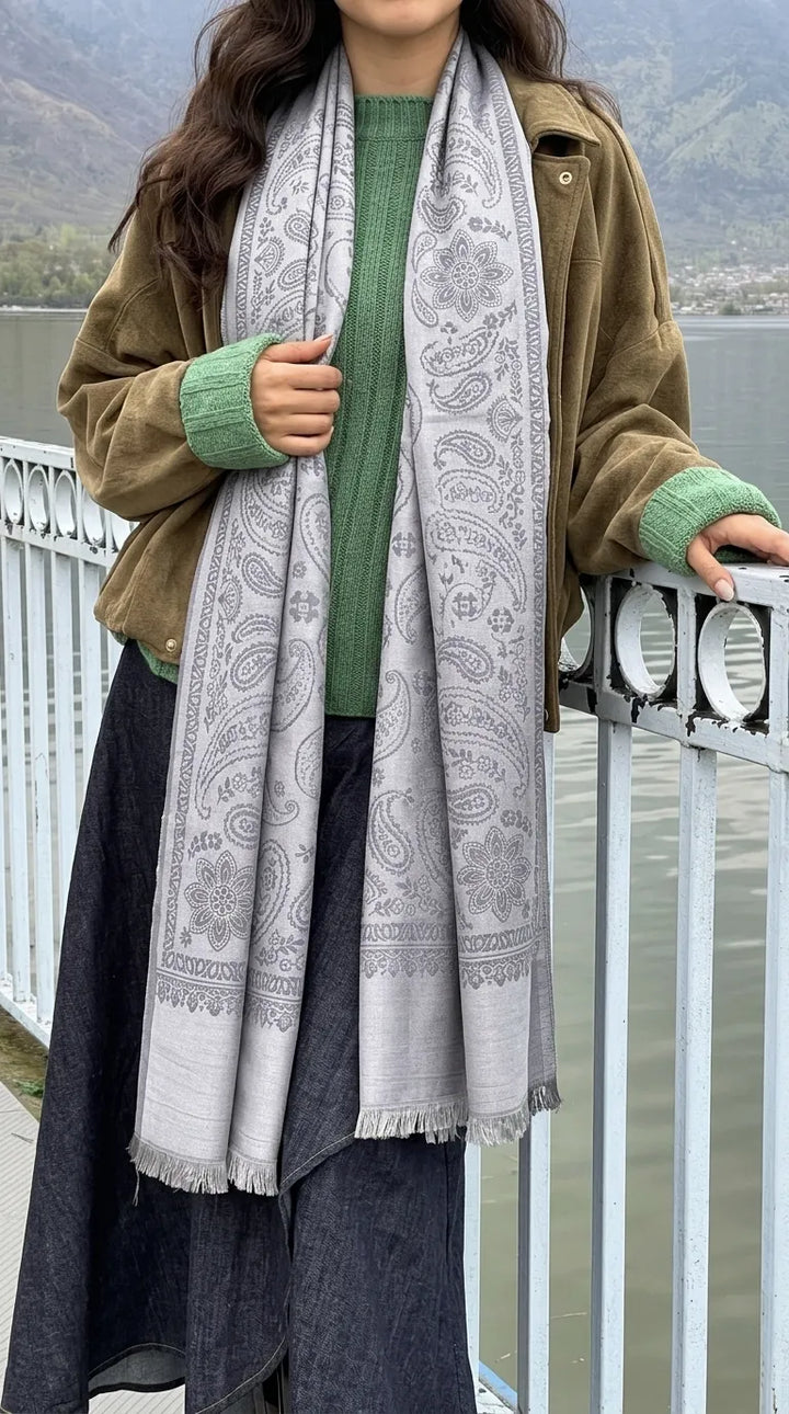 Grey Winter Acrylic Stole PW614107