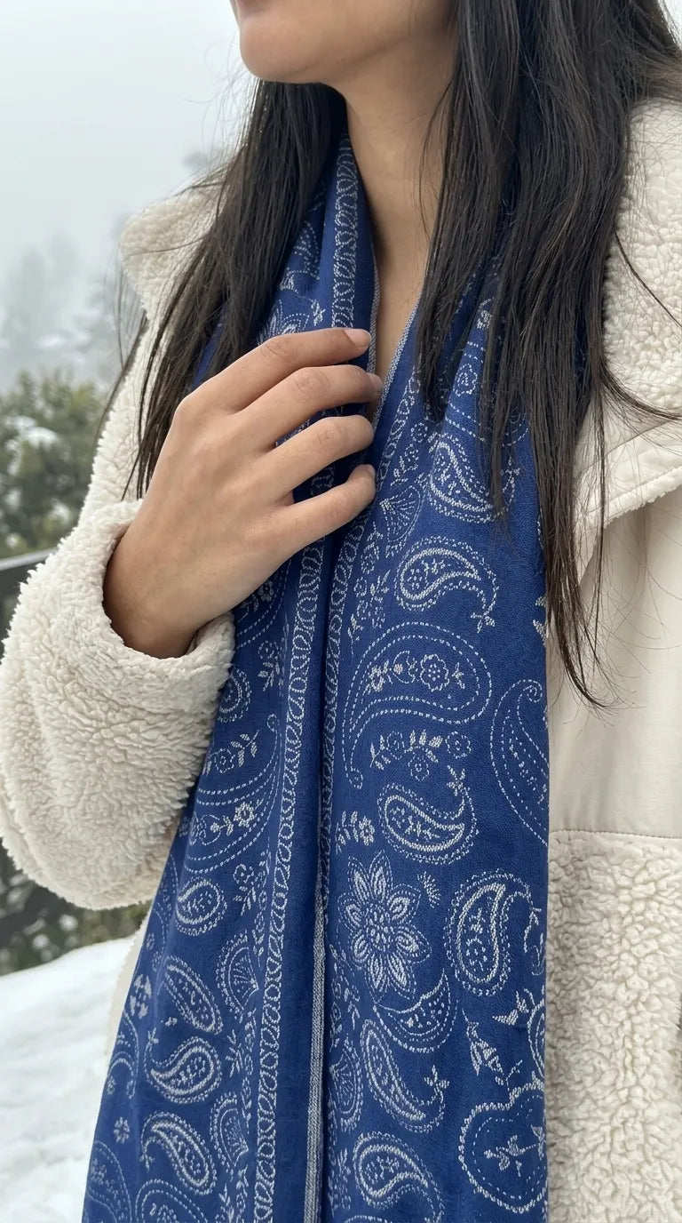 Navy Winter Acrylic Stole PW614148