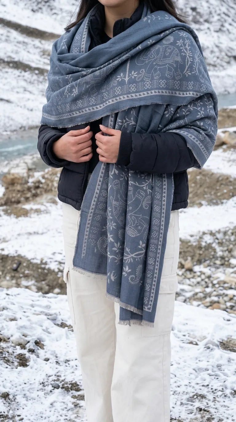 Grey Winter Acrylic Stole PW614207