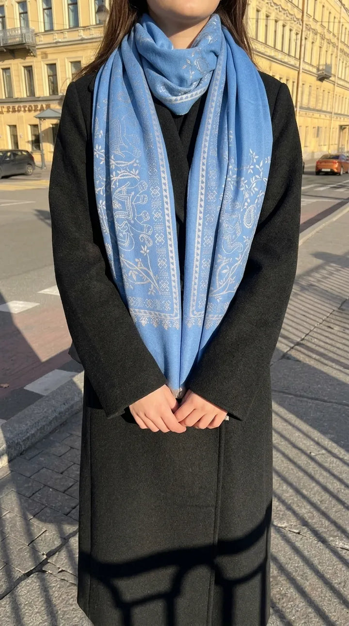 Blue Winter Acrylic Stole PW614212