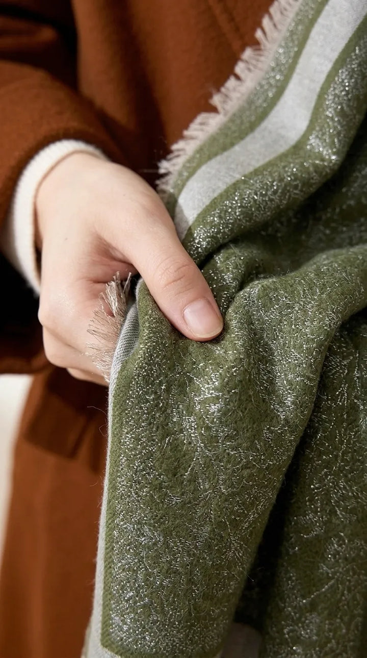 Green Winter Acrylic Stole PW614311