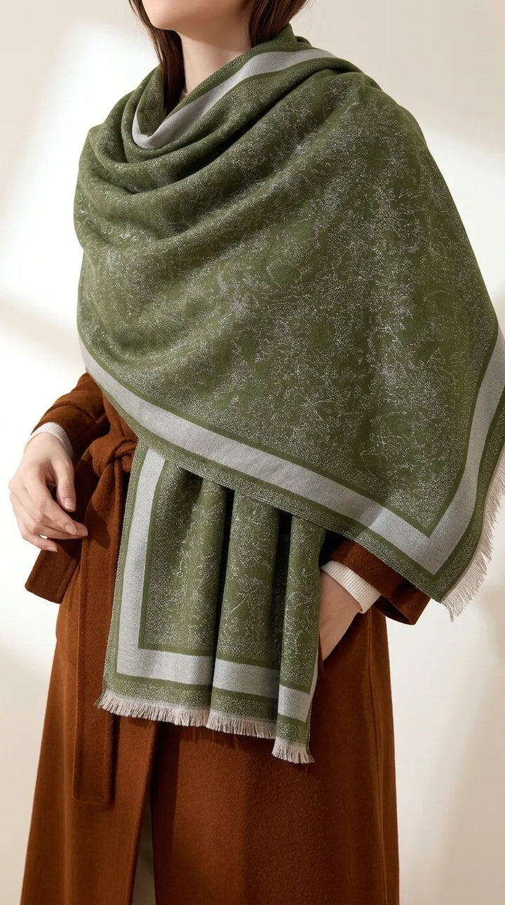 Green Winter Acrylic Stole PW614311